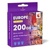 SimCorner 200GB Data Only - Europe & UK Prepaid Sim Card. 30 Days. No Daily Limit. Use In 50 Countries. Easy Activation. International Travel Sim Card. Sim 3-in-1 Size
