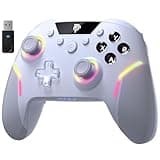EasySMX X20 Wireless PC Controller with 7 Light Colours RGB/Hall Joystick Trigger, Mechanical Buttons, Bluetooth Gamepad for PC/Switch/Android/iOS/Steam/Mobile,Rechargeable Battery (1000mAh)