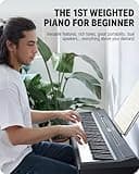 Donner Digital Piano Keyboard Weighted 88 Keys with Piano Stand, Beginner Home Electric Piano with Furniture Stand and Triple Pedal, DEP-20 Real Piano Touch