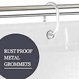 DOPROP Clear Shower Curtain Liner - 12G Thick Plastic PEVA, 180x180cm See-Through Transparent, Anti-Mould & Mould-Free, Waterproof Bathroom Curtain, Non-Toxic with Free Hooks, Washable & Easy Care