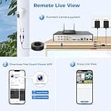 Hiseeu Wired CCTV Security Camera System Outdoor, 8 Channel 5MP DVR with 4x PT Camera, Home Security Systems Night Vision, Motion Detection, 1TB Hard Drive, Remote Access, App Alert