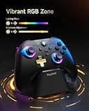 EasySMX PC Controller, Enhanced Wireless Bluetooth Pro Game Controller with Charging Dock/RGB Backlit/Hall Sensor,No Stick Drift No Dead Zone, Windows PC, Android, Steam, Switch, iOS