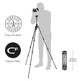 Manfrotto Befree GT XPRO Carbon Camera Tripod, 496 Centre Ball Head, Twist Lock System, 90 Degree Column, 200PL-PRO Plate, for DSLRs and CSC, Mirrorless, Macro Photography, MKBFRC4GTXP-BH