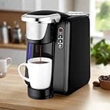 KPod K-Cup Compatible Coffee Machine, 21 Pod Starter Kit Bundle, K-Cup Compatible, UK Plug, Push Button Controls, Energy Saving Mode, Long Coffee Maker, Black