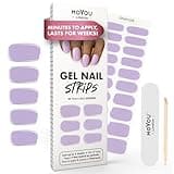 MOYOU LONDON Semi Cured Gel Nail Strips - 20 Pcs. Nail Wraps for Salon-Quality Manicure - Works with Any UV Lamp - Easy to Apply, Trim, & Remove Gel Stickers