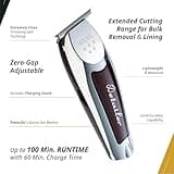 WAHL Professional Cordless Detailer Li Trimmer – Lightweight Stainless Steel T-Blade, Lithium-Ion Battery, Wireless Beard & Hair Trimmer, Silver/Maroon, 544g, Precision Detailing, 40x45x150mm