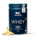 Kinetica Sports Whey Protein Powder - Banana Flavour | 23g Protein/Serve, 33 Servings/1Kg Pack | Gluten Free Supplement | Optimum for Muscle Growth & Recovery | Mixes Well with Water, Milk & Shakes