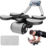 semai Ab Roller Wheel with Adjustable Elbow Support and Automatic Rebound, Upgraded Abdominal Exercise Wheel with LCD Display, Knee Mat & Timer, Core Trainer, Abdominal Wheel Roller for Home Workouts
