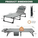 Ryuhic Folding Camping Beds for Adults, Heavy Duty Outdoor Camping Cot with Mattress, Oversized Portable Sleeping Bed for Camp Home Office Use