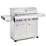 CosmoGrill Platinum Stainless Steel 8 Burner 6+2 Gas Barbecue Grill for Outdoor Cooking, High-Performance Garden Gas BBQ with Large Cooking Area and Built-in Thermometer