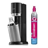 SodaStream Duo Sparkling Water Maker, Sparkling Water Machine & 2x 1L Fizzy Water Bottles, Retro Drinks Maker w. BPA-Free Water Bottle, Glass Carafe & Gas Bottle for Home Carbonated Water - Black