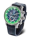 Vostok Europe Men's Watch Expedition North Pole Solar Chronograph with 2 Straps in Various Designs, Green / green, Strap.