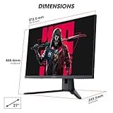 KOORUI 27 Inch Gaming Monitor 144 Hz, QHD 1440P, 1ms, DCI-P3 90%, Adpitive Sync, Ultra Slim Screen, VESA Mountable, HDMI/DP