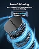 Pro Breeze Bladeless Tower Fan Quiet & Portable with Remote Control, 90° Oscillation, 15h Timer, 4 Modes, 3 Speeds - Powerful Electric 45W Motor Standing Air Circulator for Bedroom & Office