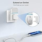 TECKNET Self-Powered Doorbell, Waterproof IP65 Twin Wireless Doorbell No Battery Required Push Button Plug Through Cordless Door Chime at 1300ft Range with 60 Chimes, 5-Level Volume & LED Light