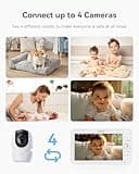 Baby Monitor with 1080P Camera and Audio, 7" 720P HD Video Baby Monitor No WiFi, 4000mAh Battery, VOX Mode, Auto Night Vision, Hack Proof, Remote PTZ, 7 Lullabies & White Noise