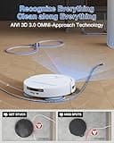ECOVACS DEEBOT T50 PRO OMNI Robot Vacuum and Mop,Extend Side Brush and Mop, 15,000Pa, AIVI 3D 3.0, Auto Cleaning Solution Adding, 75℃ Hot Water Mop Washing, Hot Air-Drying, Ultra-thin 81mm, White