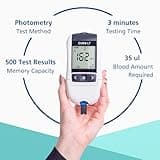 CURO-L7 Professional Grade Blood Cholesterol Testing with Home KIT - All-in-One Test Device, Test Strips 5ea, Lancets, and EziTube Rod Included