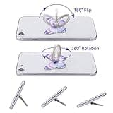 Cobee 3 Pcs Butterfly Cell Phone Ring Stand Holder, Cute Butterfly Pattern Painted Metal Finger Stand Kickstand 360°Rotation Phone Ring Holder Stand Ring Hand Grip with Knob Loop (Blue, Purple, Pink)