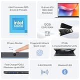 ECOHERO Windows 11 Laptop Computer, 12GB DDR5/1TB SSD, N95 Quad-Core, MS Office 2024, 15.6 inch 1920x1080 FHD Display, Dual Band WiFi, BT5.0, Fingerprint Unlock/Physical Camera Switch (Gray)