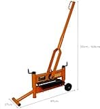 430mm Block Splitter Paving Cutter Concrete Landscaping Stone Brick Masonry Tool Cutting Machine Adjustable Cutting Height 10-200mm 2 Wheels Removable 119cm Handle Top & Bottom 4 Edge Rotatable Blades