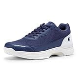 FitVille Mens Extra Wide Fit Tennis Trainers Badminton Squash Shoes with Arch Support Pickleball Volleyball Dark White 10.5 X-Wide