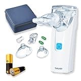 Beurer IH55 Portable Nebuliser With Travel Pack, UK Plug, Adults & Children, Colds, Asthma & Respiratory Issues, Quiet Vibrating Membrane Technology, Shorter Inhalation Time, Easy to Disinfect