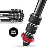 Manfrotto Befree GT XPRO Carbon Camera Tripod, 496 Centre Ball Head, Twist Lock System, 90 Degree Column, 200PL-PRO Plate, for DSLRs and CSC, Mirrorless, Macro Photography, MKBFRC4GTXP-BH