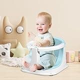 Silla De Baño para Bebé - Silla para Bañera Con Soporte Corporal Acolchado 0-3 Años | Asiento Baño Bebe Antideslizante, Plegable Con Termómetro Integrado para Viajes, Y Apartamentos