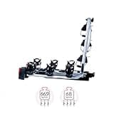 Atera 022695 Strada Sport 3 car bike rack, car tow-bar rack with lights – for 3 bikes, e-bikes – Black Edition