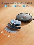 Airzeen Robot Vacuum and Mop, 5000Pa Suction Self-Emptying Robot Vacuum Cleaner, Q10 Pro Robotic Vacuums with Laser Navigator+Smart Mapping, 8 Weeks Hands-Free Cleaning, Schedule, App Alexa Control