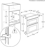 AEG 6000 SurroundCook Built In Double Oven DCB331010M, 61L Capacity, 59.4 cm, Multilevel Cooking, Grill Function, LED Display, Antifingerprint Coating, Stainless Steel