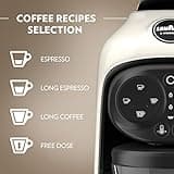 Lavazza, A Modo Mio Deséa Coffee Capsule Machine, Compatible with A Modo Mio Coffee Pods, Touch Interface, Sound Alerts, Automatic Shut-Off, Dishwasher-Safe Components, 1500W, 220-240V, White Cream