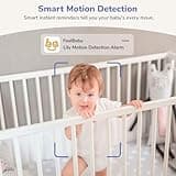 jeeber 2K Wifi Smart Video Baby Monitor with Camera, Phone App & 5'' Screen Control, Motion & Cry Detection, Night Vision, Two-Way Talk, Lullabies, Temperature Sensor, 3050mAh Battery, 360° PTZ