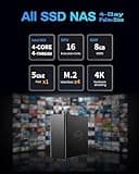TERRAMASTER F4 SSD NAS Storage - 4Bay All SSD NAS Server N95 QuadCore CPU, 8GB DDR5 RAM, 10GbE Port, 4 Heat Sinks Included, Palm-Sized Powerful Network Attached Storage (Diskless)