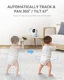 Comfyer 4-Split Screen Smart Video Baby Monitor with 2K Camera–5" 1080P HD Display, 5050mAh Battery, Wi-Fi&Non-Wi-Fi, App&Monitor Control, Night Vision, Motion Detection, Temp Sensor, PTZ, 500m Range