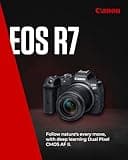 Canon Mirrorless Cameras EOS R7 + RF-S 18-150mm - w/o Mount Adapter GB - 32.5 MP APS-C CMOS Image Sensor - Dual Pixel CMOS AF II - In-Camera Compositing - LCD Touchscreen - UVC/UAC Compatible