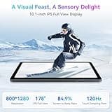Tablet 10 Inch,Android 15 Tablet,GEMINI AI 2.0 Android tablets|12GB RAM+128GB ROM(TF 2TB)|5G WiFi|120Hz|6000mAh Fast Charging|1080P HD|Bluetooth 5.0|Smart Lens|GPS|2-Year Warranty-Grey