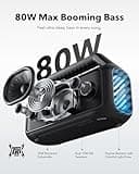 soundcore Anker Boom 2 Bluetooth Speaker, Outdoor Speaker with 80W, Subwoofer, BassUp 2.0, 24H Playtime, IPX7 Waterproof, Floatable, RGB Lights, Custom EQ, USB-C, Portable for Camping, Beach, Garden
