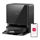 roborock Saros 10 Robot Vacuum Cleaner with Mop, 22,000 Pa, 3.14-Inch Ultra Slim, Zero-Tangling, AI 3.0 Obstacle Avoidance, Auto Detachable Mop, 80°C Mop Washing, Hot Water Dock Self Cleaning (Black)