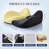 Benazcap Donut Cushion for Hemorrhoids, Coccyx Cushion for Tailbone Pain Relief, Office Chair Cushion, Donut Pillow for Wheelchair, Memory Foam Seat Cushion by Ergonomic for Sores, Sciatica, Black
