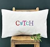 East of India Cwtch Long Decorative Couch Cushion Farmhouse Rustic Garden Cushions Rectangular Sofa Pillow Cover with Insert Cushion 45 x 30 cm