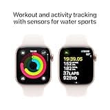 Apple Watch Series 10 GPS 42 mm Smartwatch with Rose Gold Aluminium Case with Light Blush Sport Band - S/M. Fitness Tracker, ECG App, Always-On Retina Display, Water Resistant