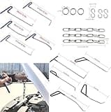 PDR TOOLS Dent Removal Rods,Dent Repair Tools Kit Car Crowbars with 10 Rods, LED Lined Dent Board, Upgraded T-Bar Dent Puller for Hail Damage and Car Dents
