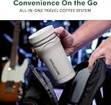 AeroPress Go Plus, Small Portable Coffee Maker for Travel & Camping - 3 In 1 Brew Method Combines French Press, Pourover, Espresso, Full Bodied Coffee without Bitterness, Coffee Press Kit - Cream