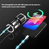 Jayxinli Torches LED Super Bright 500000 Lumen Rechargeable, Powerful Torch 3 Light Modes, Zoomable, High Power Bright Torch
