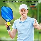 Pickleball Paddles, USAPA Approved Carbon Fiber Pickleball Paddles Set of 2 Includes 4 Pickleballs & 1 Bag, Lightweight Pickle Ball Rackets 2 Pack for Beginners