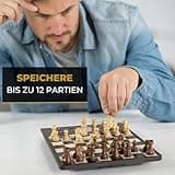 MILLENNIUM ChessGenius Pro Wood Edition chess computer - Elegant wooden look with real wooden pieces, user-friendly operation, mobile and versatile, ideal for hobby players with AI learning functions