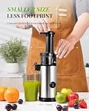 KIDISLE Compact Juicer Powerful Cold Press Juicer High Juice Yield Juicer Machines Easy to Clean Professional Slow Masticating Juicers for Fruits and Vegetables Reverse Function 600ml Cup Brush