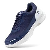 FitVille Mens Extra Wide Fit Tennis Trainers Badminton Squash Shoes with Arch Support Pickleball Volleyball Dark White 10.5 X-Wide